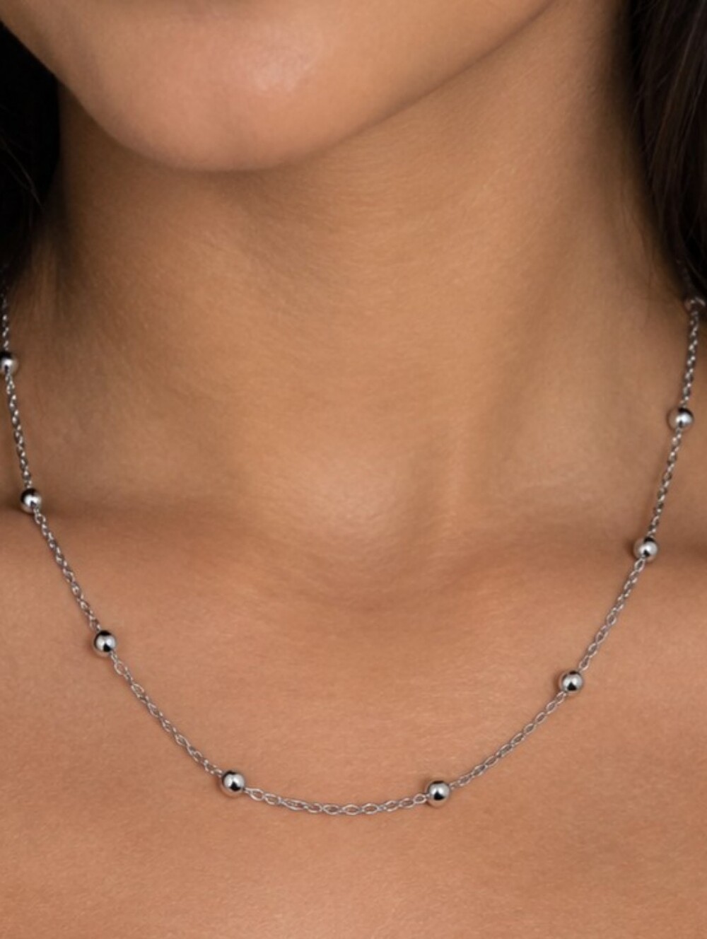 Beaded Station SBall 18" Curb Link Chain
